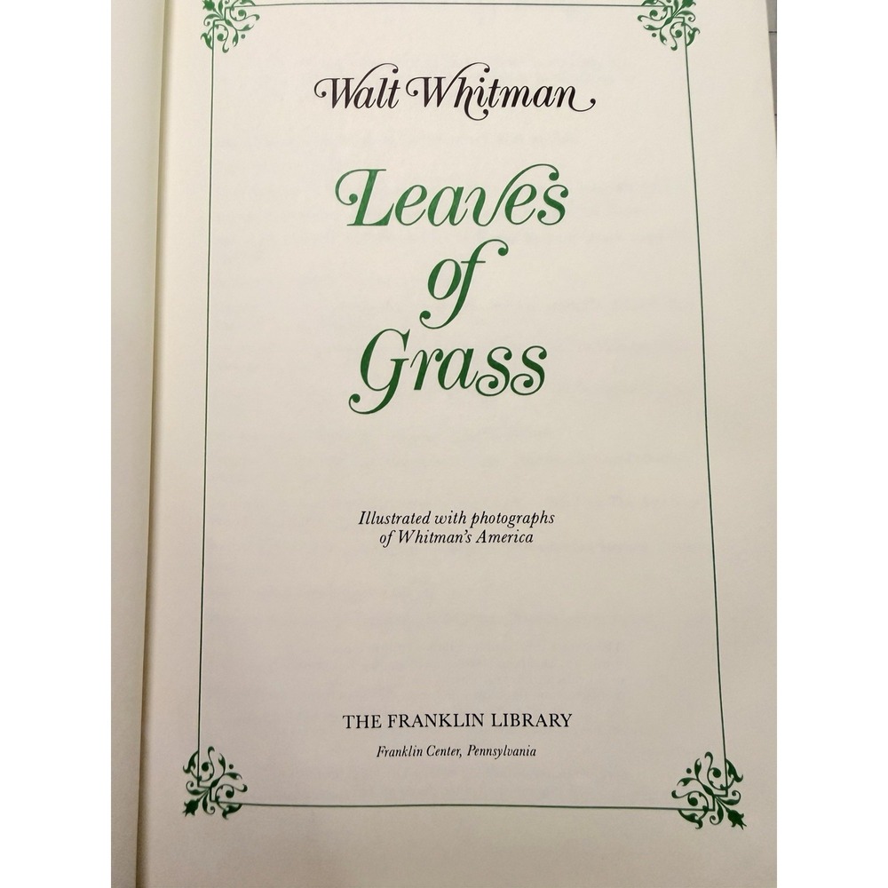 Leaves of Grass Walt Whitman Franklin Library 1979 Leather Collector Edition - Picture 4 of 6
